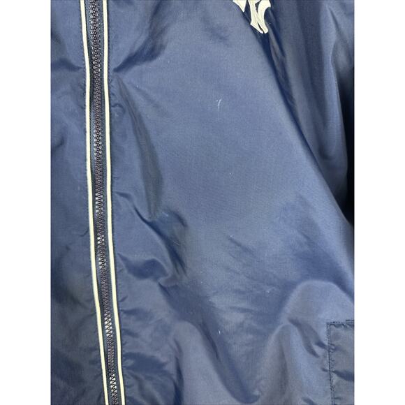 Majestic New York Yankees Jacket Mens XXL Navy Full Zip Nylon FLAWS READ - Picture 4 of 14